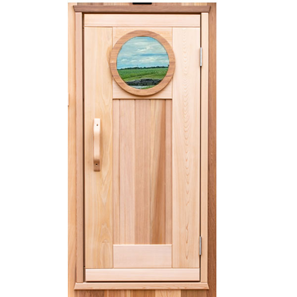 Door with Round Mirror Window