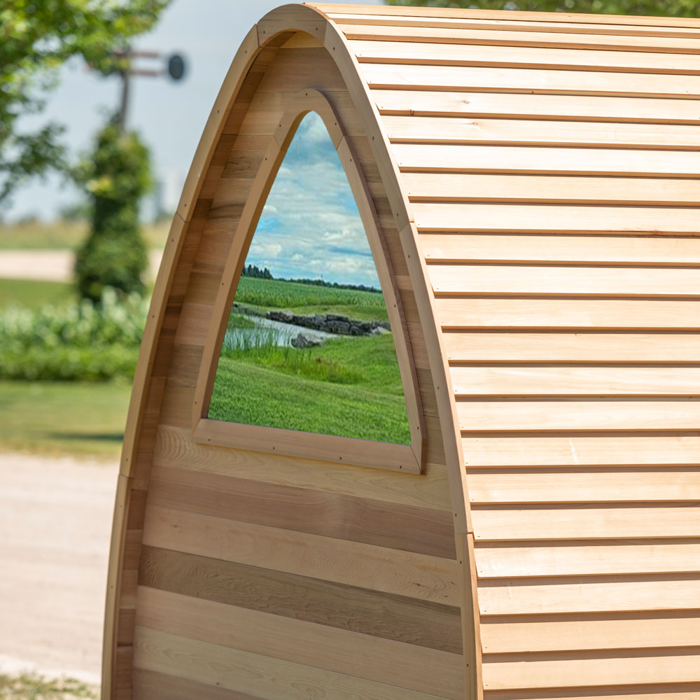 POD Shape Mirror Window in Back Wall (Includes Wooden Trim for both sides)