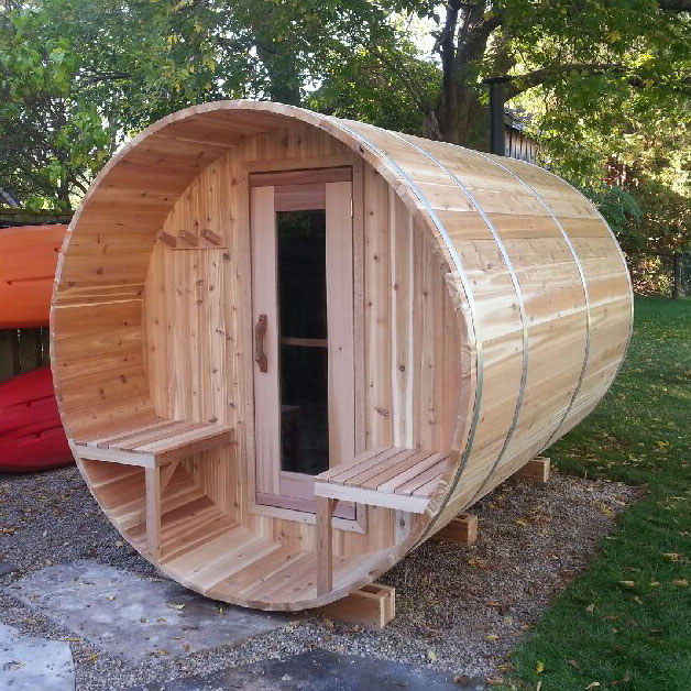 (#5) 7x7 Barrel Sauna with Porch