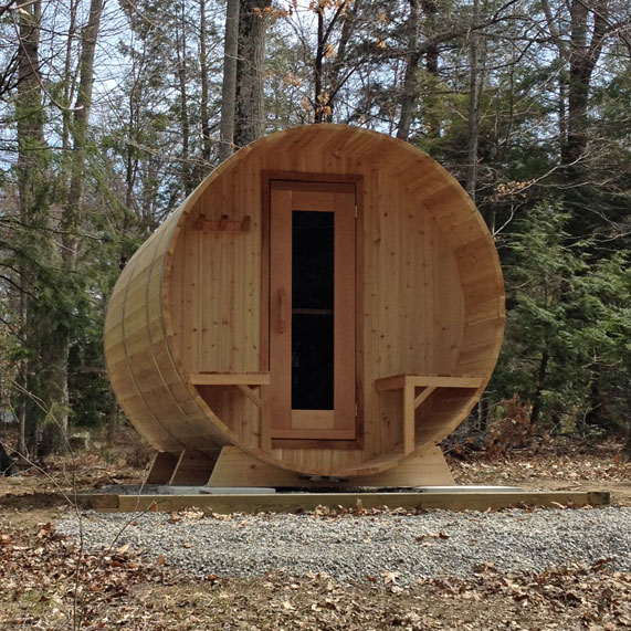(#5) 7x7 Barrel Sauna with Porch photo 2