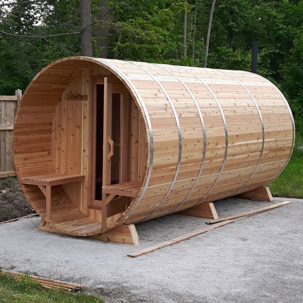 (#5) 7x7 Barrel Sauna with Porch photo 3