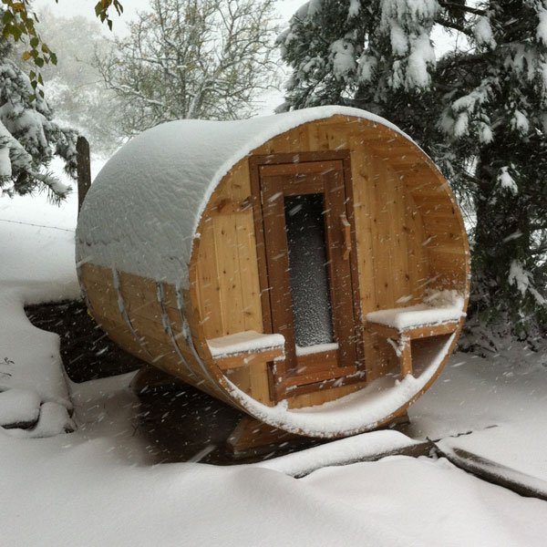 (#5) 7x7 Barrel Sauna with Porch photo 4