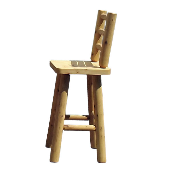 30" Stool with Back - Unfinished