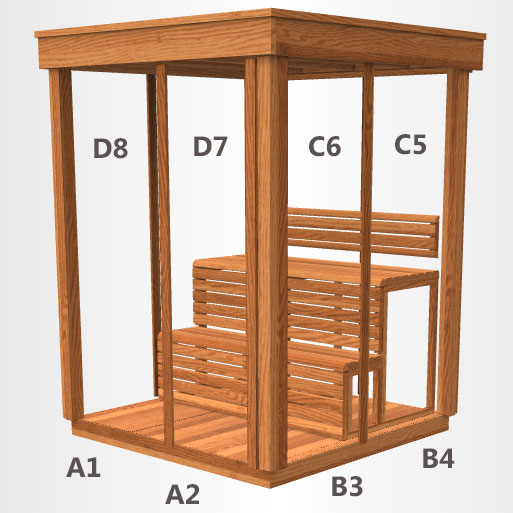 CU552 Outdoor Pure Cube Sauna - Knotty Red Cedar photo 2