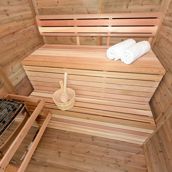 CU552 Outdoor Pure Cube Sauna - Knotty Red Cedar photo 4