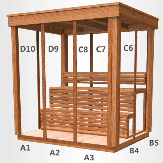 CU572 Outdoor Pure Cube Sauna - Knotty Red Cedar photo 2