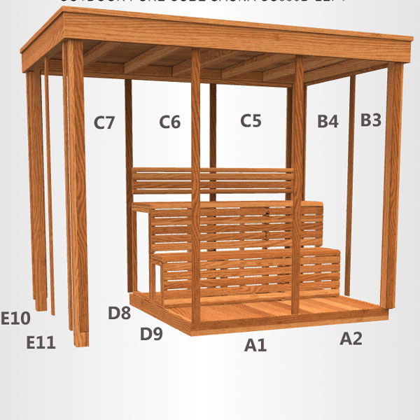 CU582D Outdoor Pure Cube Sauna -  Knotty Red Cedar photo 2