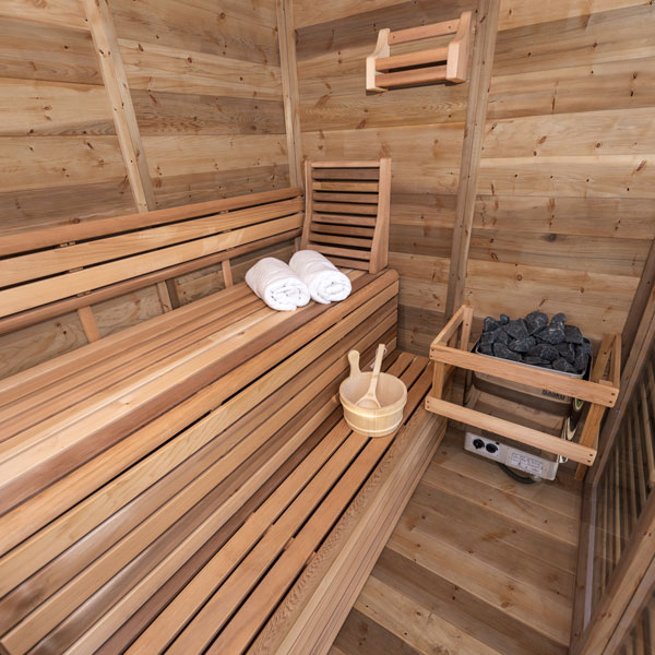 CU582D Outdoor Pure Cube Sauna -  Knotty Red Cedar photo 5