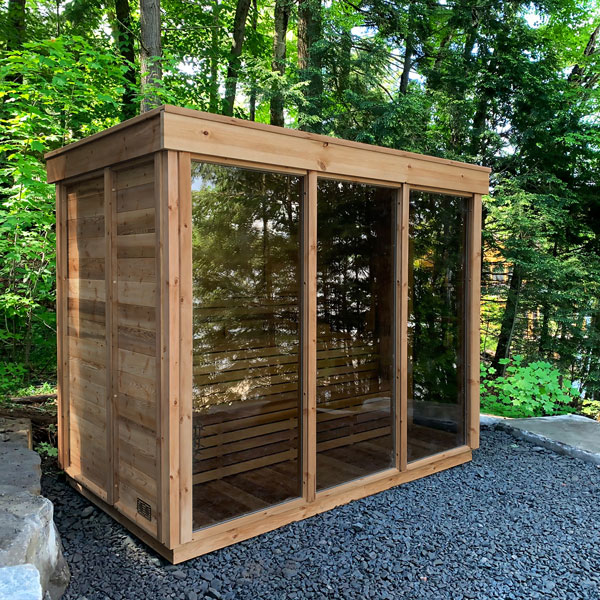 CU582 Outdoor Pure Cube Sauna -  Knotty Red Cedar