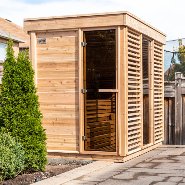 CU582 Outdoor Pure Cube Sauna -  Knotty Red Cedar photo 6