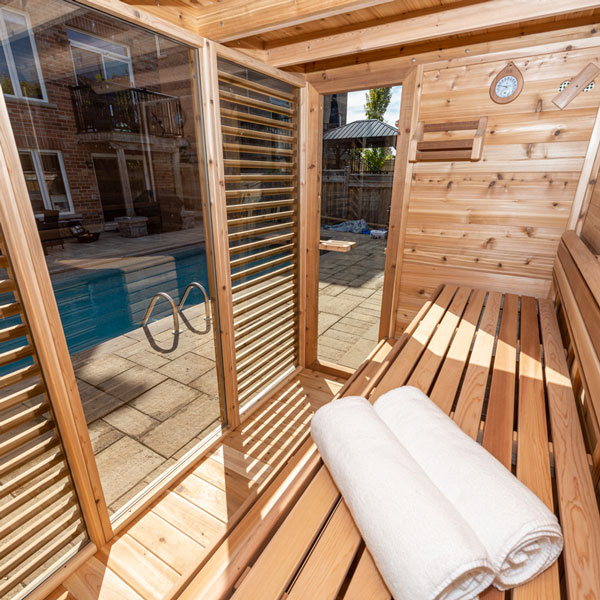 CU582 Outdoor Pure Cube Sauna -  Knotty Red Cedar photo 8