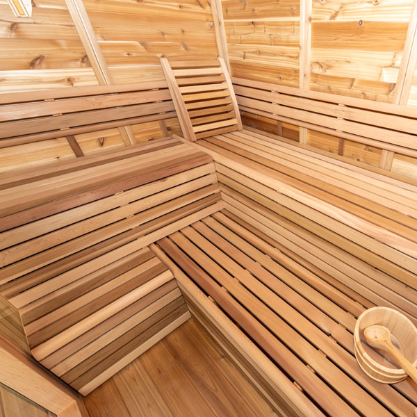 CU672P Outdoor Pure Cube Sauna with Porch - Knotty Red Cedar photo 2