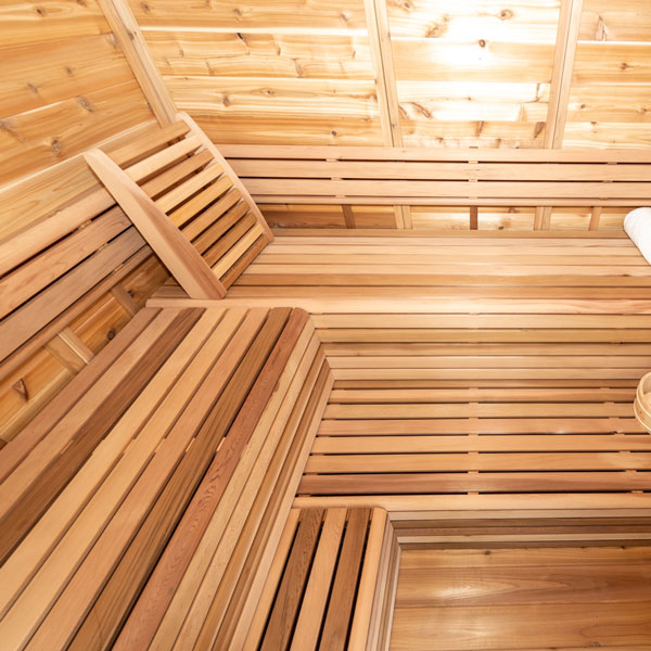 CU672P Outdoor Pure Cube Sauna with Porch - Knotty Red Cedar photo 3