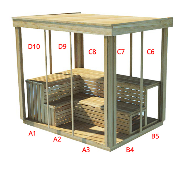 CU672 Outdoor Pure Cube Sauna - Knotty Red Cedar photo 2