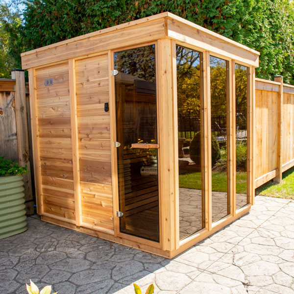 CU772 Outdoor Pure Cube Sauna - Knotty Red Cedar