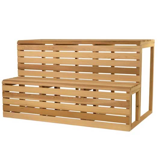 Double Cedar Bench with Supports photo 2