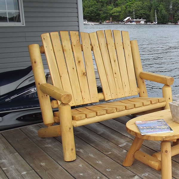Adirondack Log 2 Seat Bench photo 2