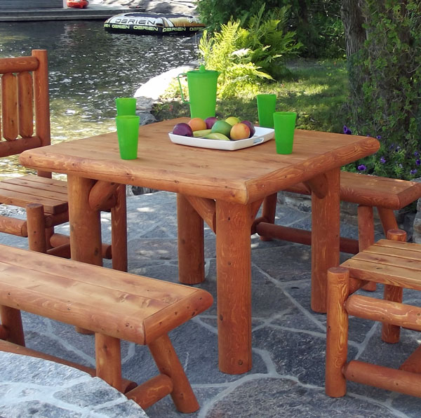 Outdoor Log Dining Table