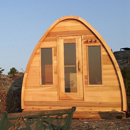 8x7 (244x214cm) POD Sauna Package - Clear Cedar