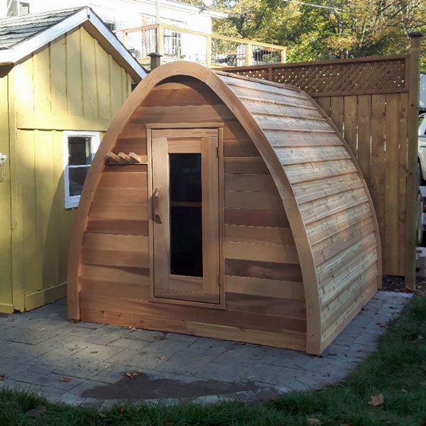 7x7 (214x214cm) MiniPOD Sauna Package - Clear Cedar