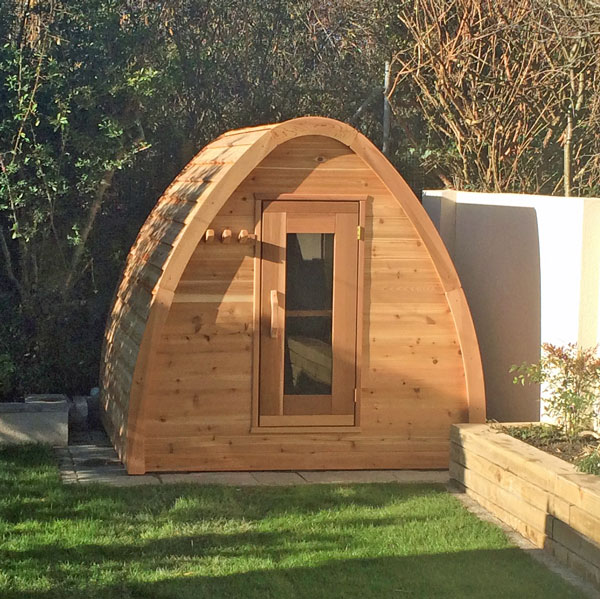 7x7 (214x214cm) MiniPOD Sauna Package - Knotty Cedar