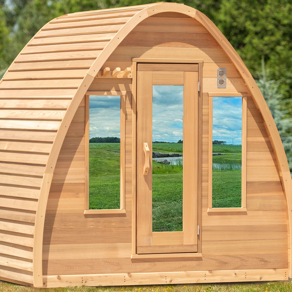2 Windows in Front Wall of POD Sauna (Mirrorpane)