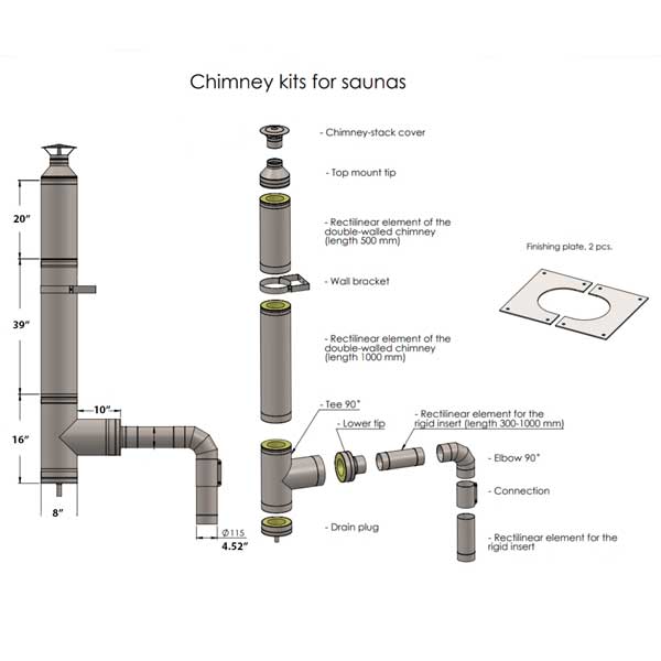 Chimney Set WITH ELBOW for Out the Side photo 2