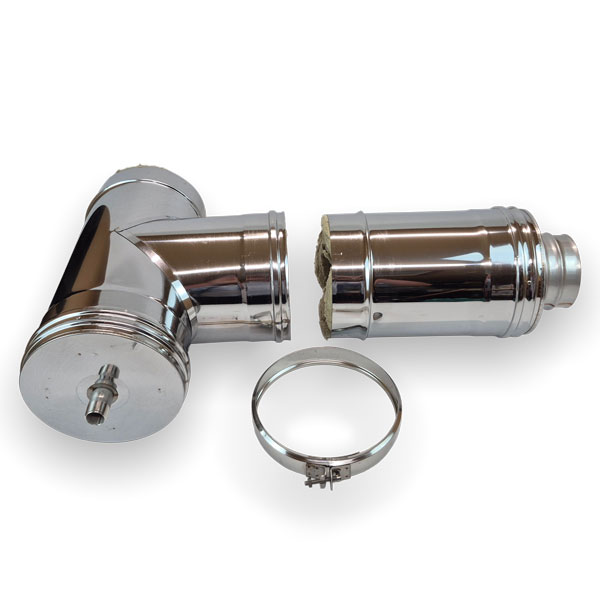 Extended Stainless "T" for Insulated Chimney photo 2